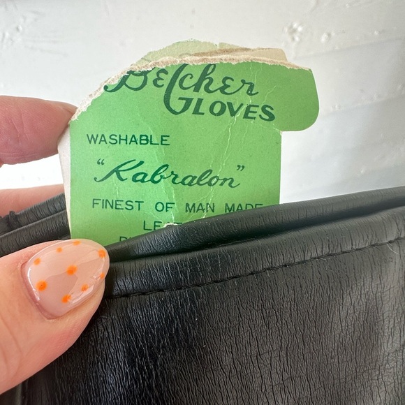 NWT 1960’s-70’s ✨ Vintage Kabralon Belcher Gloves – Finest Man-Made Leather - Picture 3 of 3